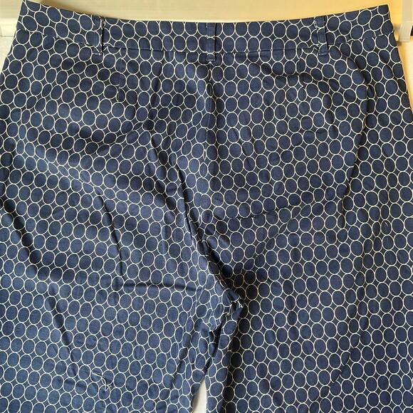 Talbots Women Capri Pants size 16 Blue Mid Rise Stretch Slim Fit Polka Dots - Picture 10 of 11